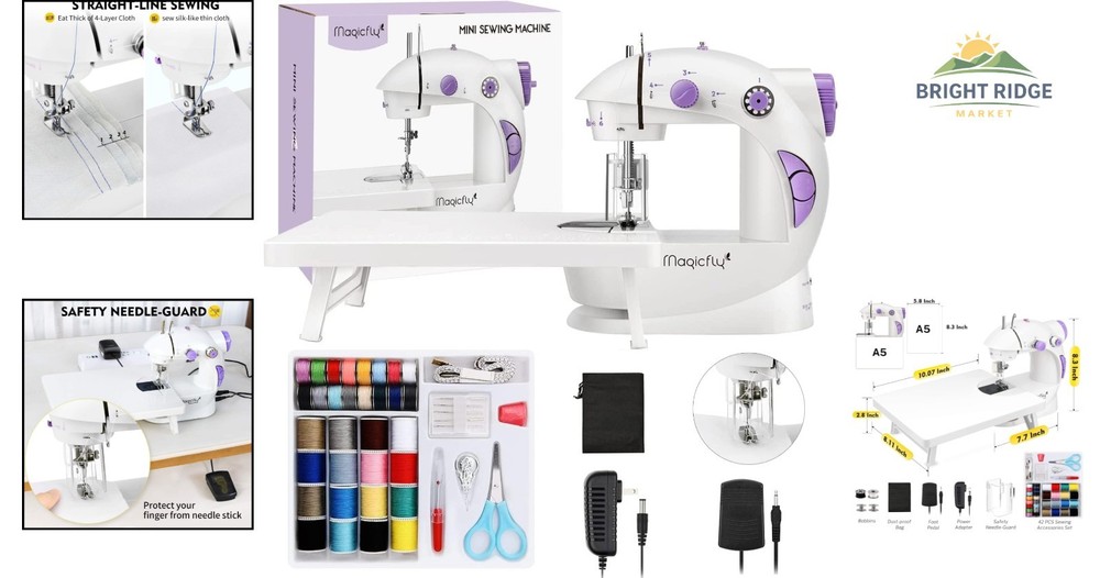 Electric Mini Sewing Machine for Beginners with Dual Speed Adjustable Feature