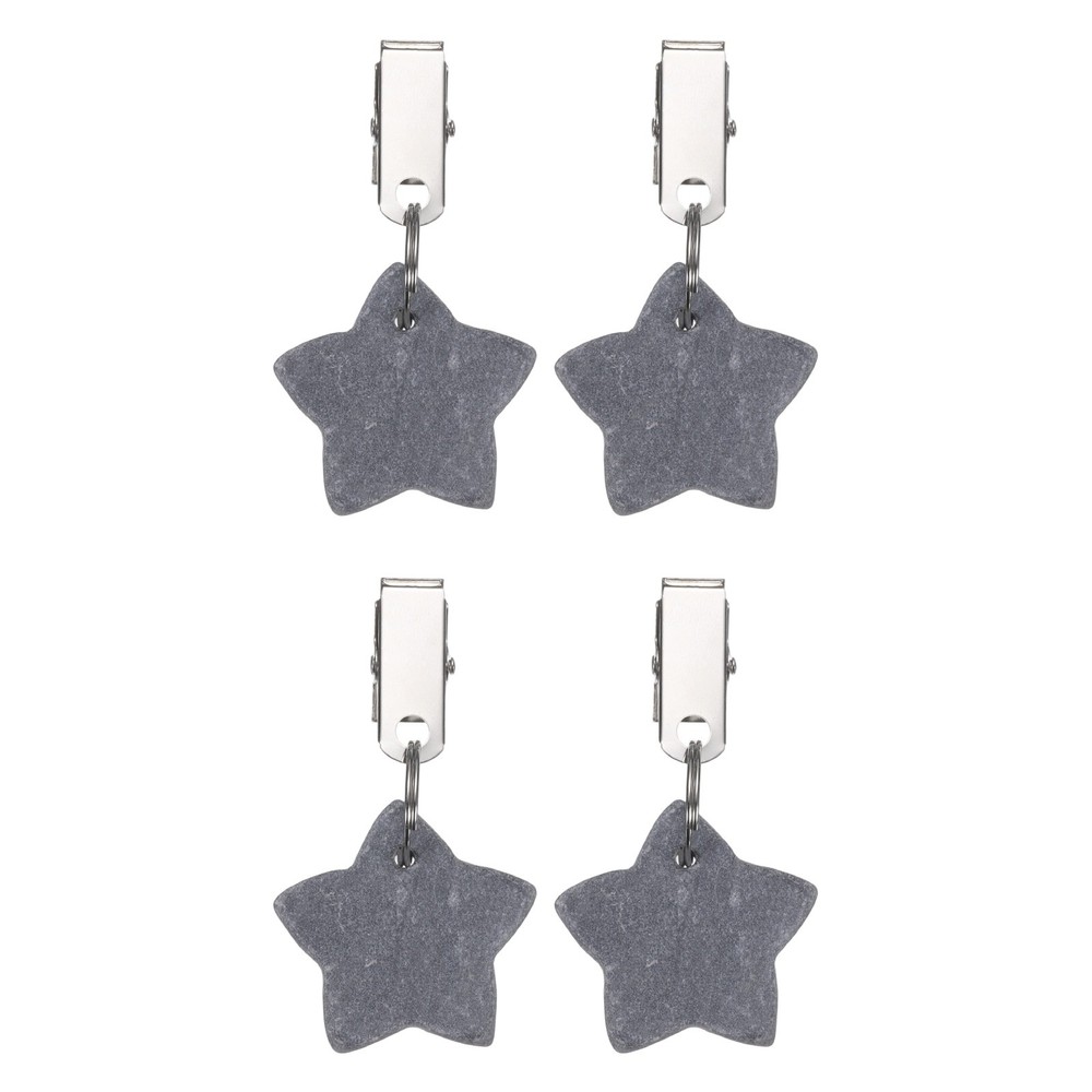 4Pcs Tablecloth Weights, Star Shape Tablecloth Pendant 4x4cm, Gray