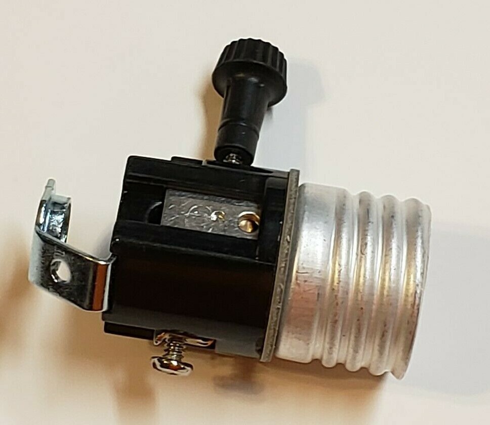 3-WAY TURN KNOB LAMP SOCKET WITH HICKEY FOR 3 WAY BULBS LAMP PART NEW 30174J