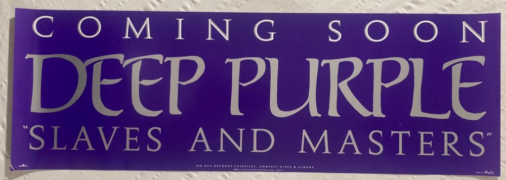 Deep Purple 1990 Promo Poster Slaves And Masters