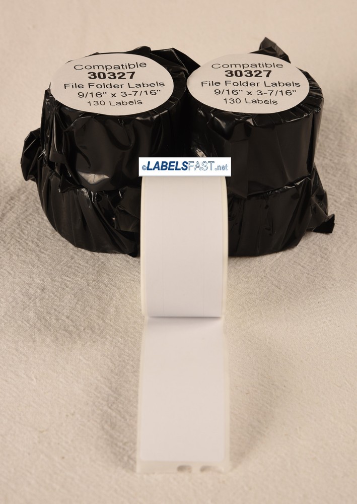 2 Rolls - File Folder Labels 130 White Rolls 30327 Compatible w/ Dymo®
