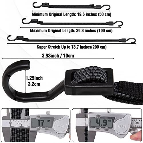 Bungee Cords with Hooks Heavy Duty Flat Adjustable Bungee Cords with Hooks