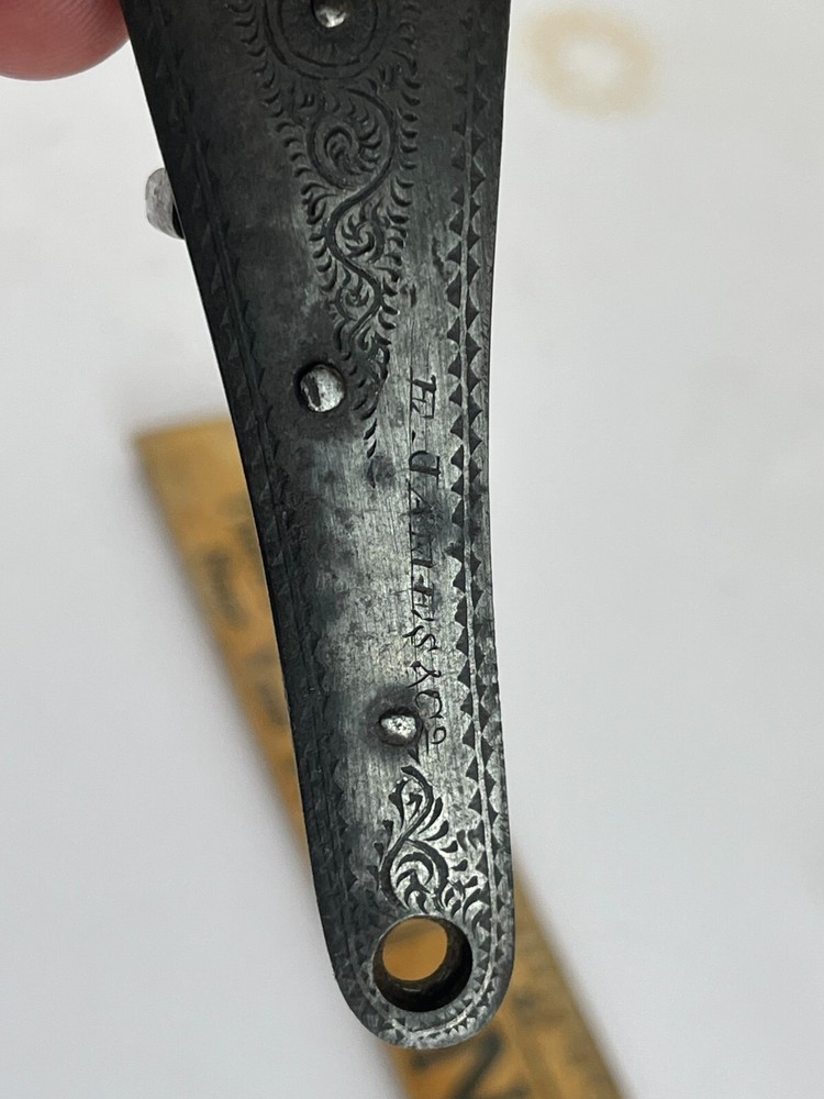 Vtg Side Lock Assembly Main Spring Action Percussion rifle Etched E James & CO