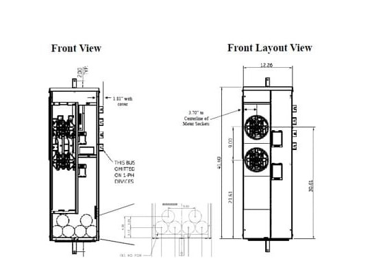 GE TMPR8212RF 2-Socket Ringless Meter Stack Module 125A 800A Bus Rating