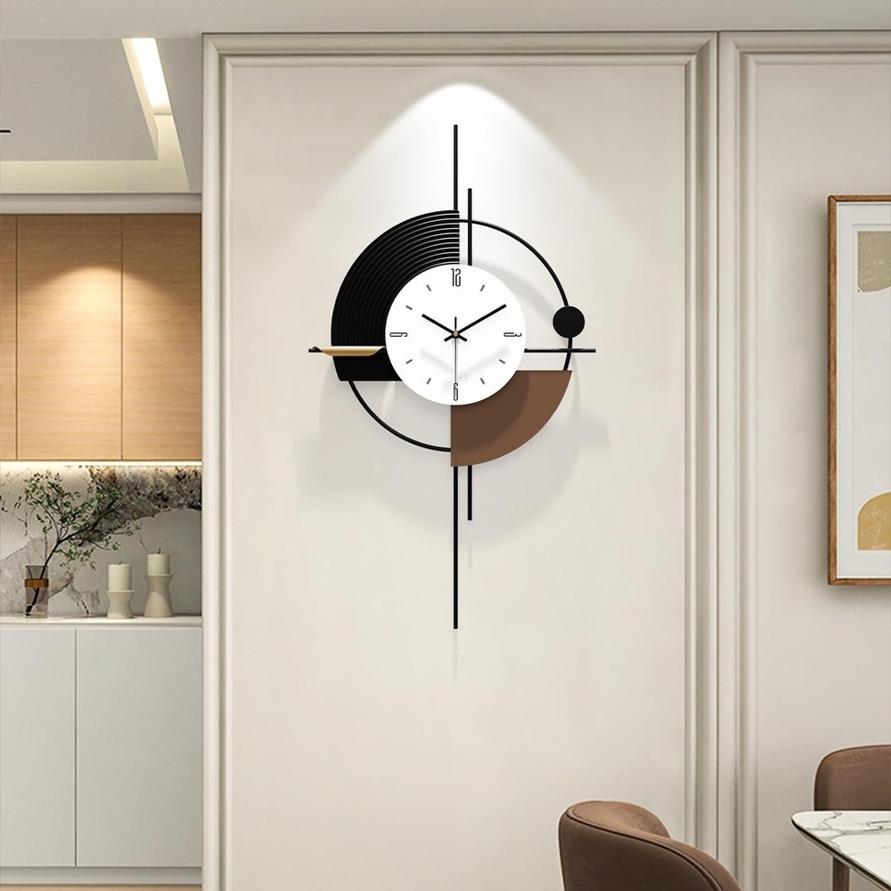 Modern Wall Clock for Living Room,Large Decorative Wall Clock,Digital Creativ...