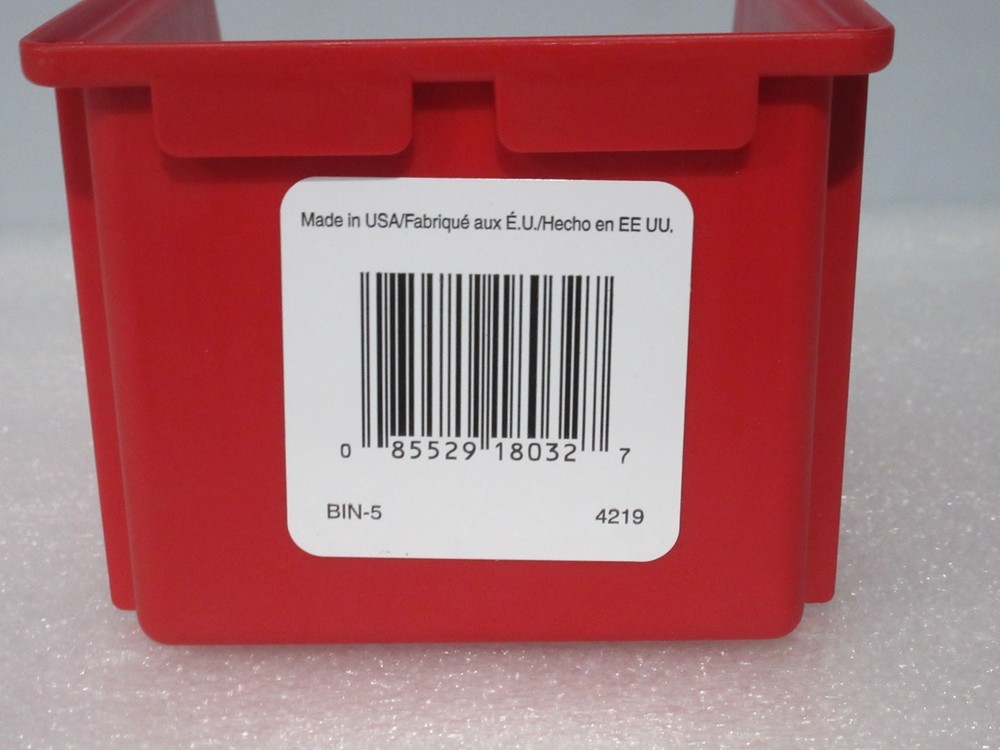 3 pack Storage Bins Red Plastic Small Parts Container Stack
