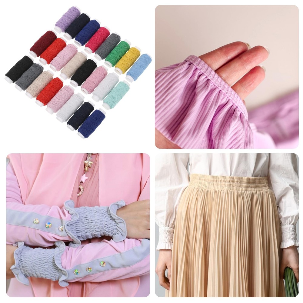 Elastic Sewing Thread for Sewing Machine, 0.5 mm Shirring Elastic Thread for