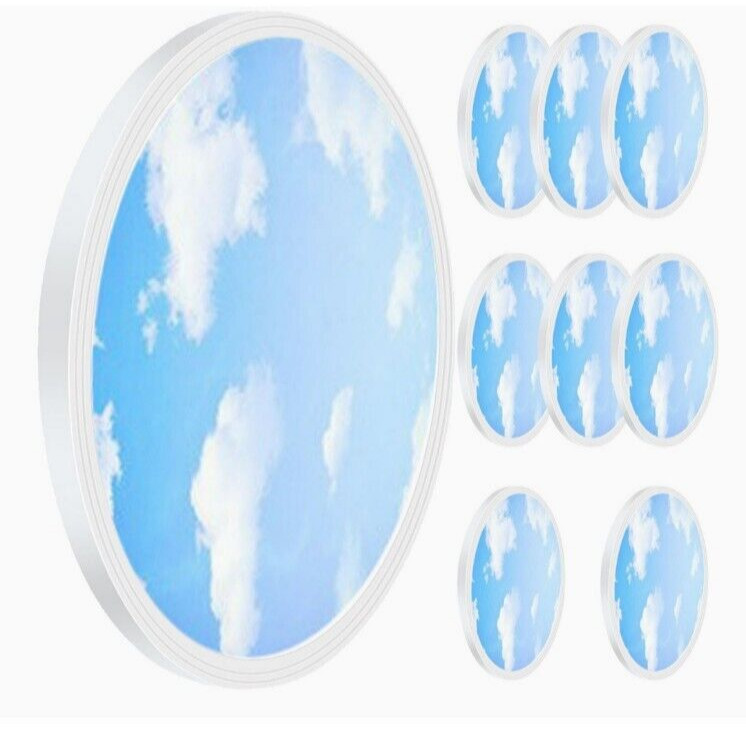 Flush Mount LED Ceiling Light Round Surface Mount Blue Sky Clouds Light, 8 Pack