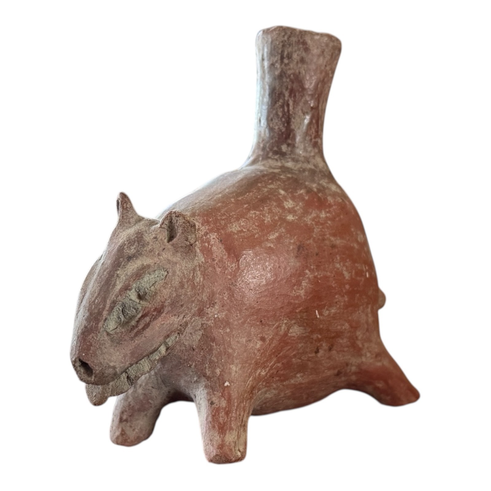 Pre-Columbian Colima Pottery Zoomorphic Dog Effigy Vessel, West Mexico