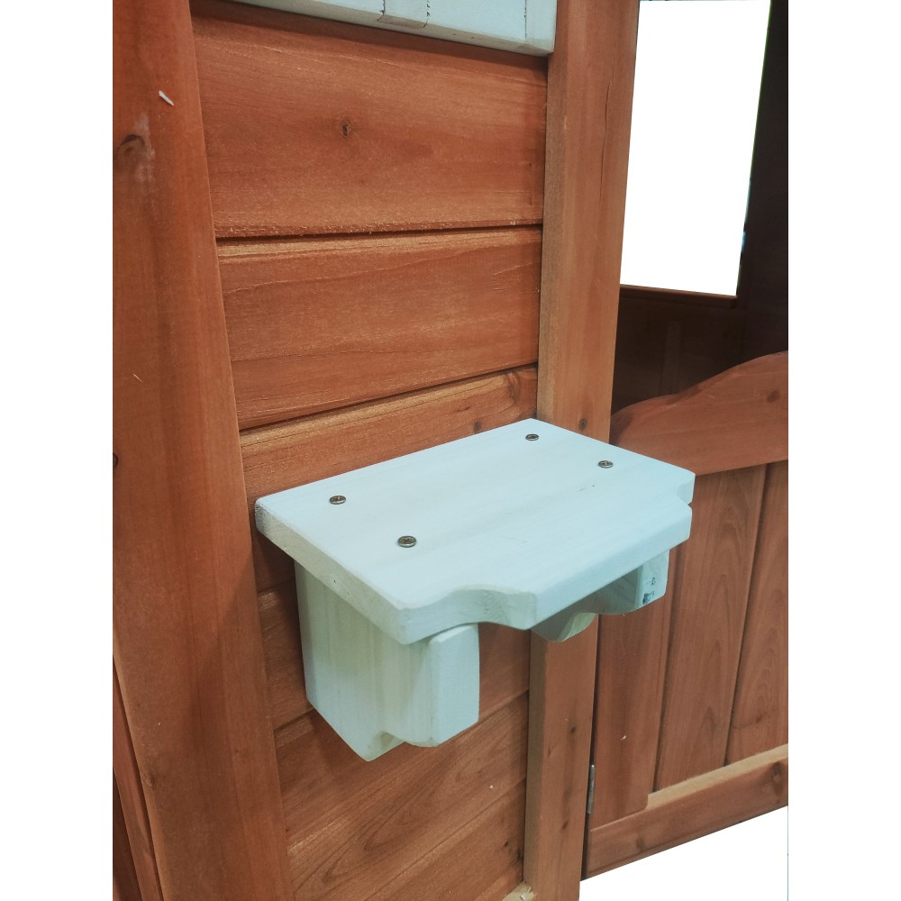 Wooden Kids Playhouse with 2 windows and flowerpot holder,42"Lx46"Wx55"H