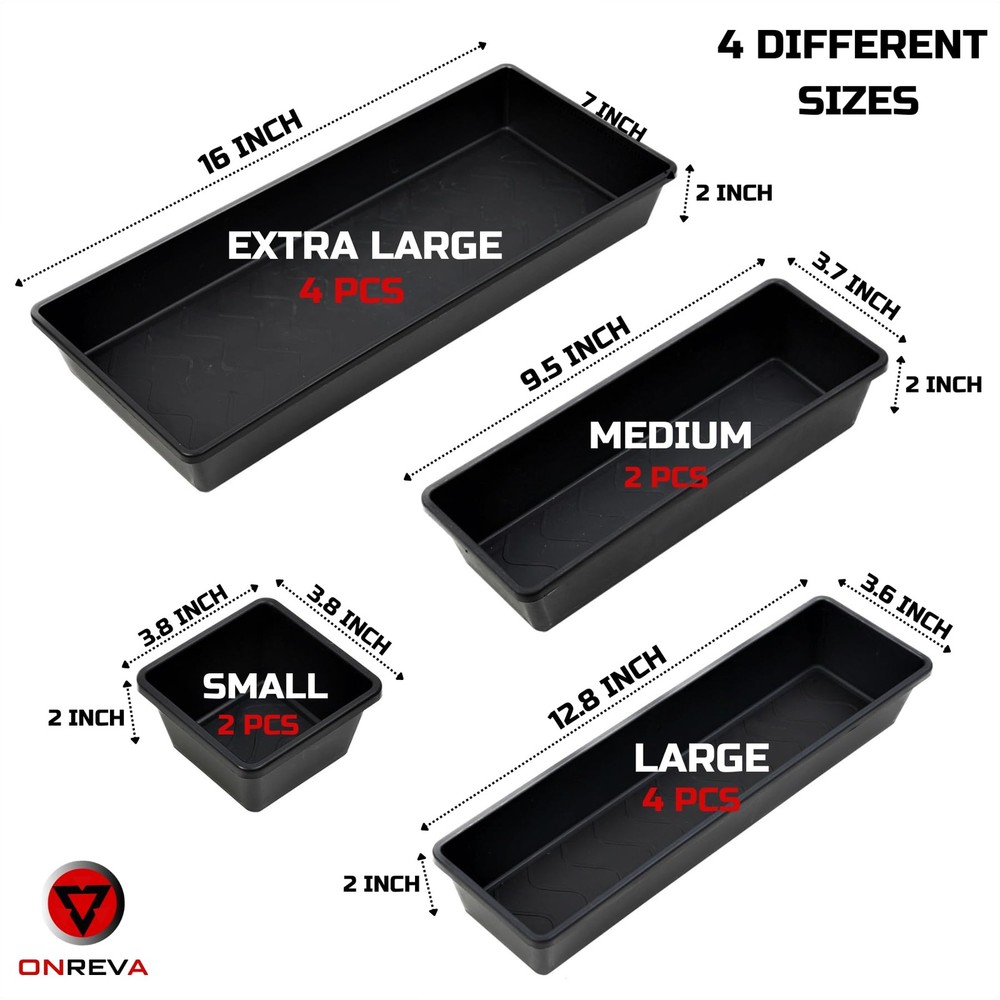 Tool Box Organizer Tray Divider Set, Extra Large Toolbox Trays, Tool Box Orga...