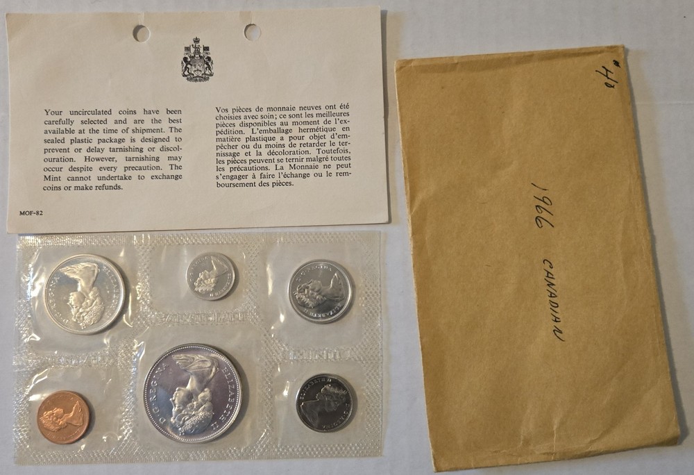 1966 Canada 6 Coin 80% Silver Uncirculated Proof-like Set in mint packaging