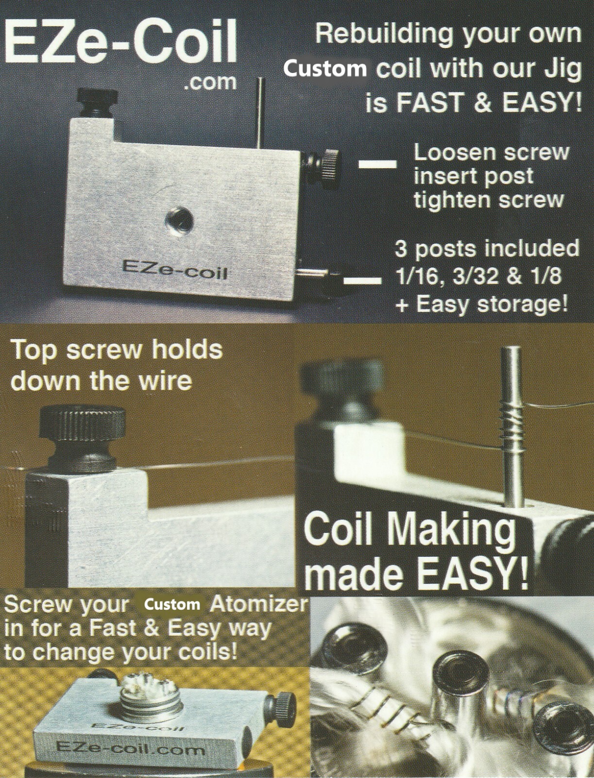 Original Eze-Coil Jig , Coil Winding Tool RDA RTA RBA