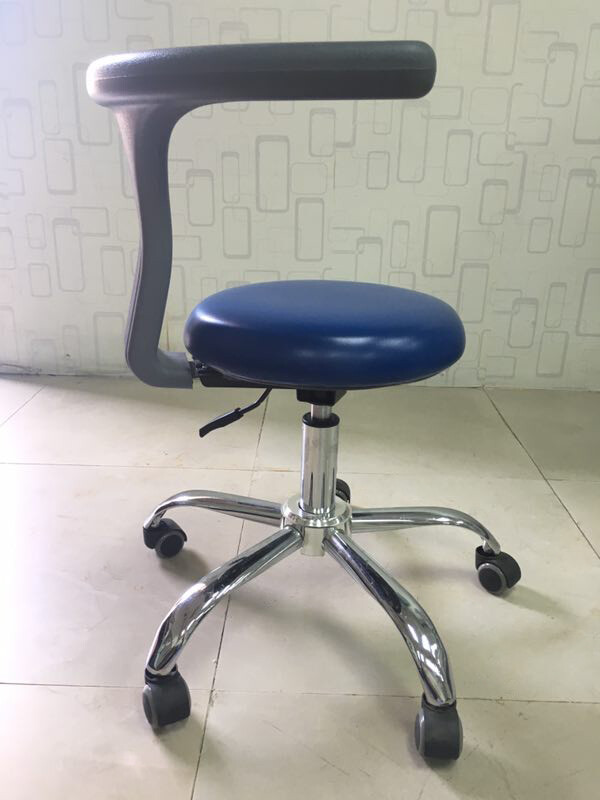 ADJUSTABLE MEDICAL DENTAL CHAIR WITH STOOL COMBINATION BLUE Hard Leather