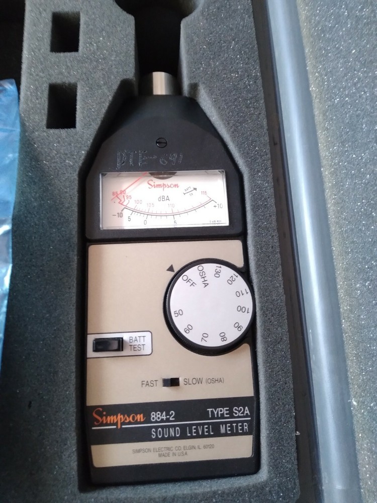 Simpson Sound Measuring System Sound Level Meter System Model 884-2 Type S2A