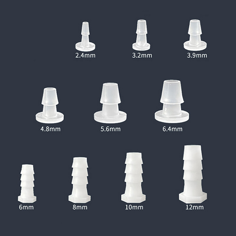Plastic Tube Stopper Threaded Plugs Bung End Caps Barbed Hose Fitting Inserts