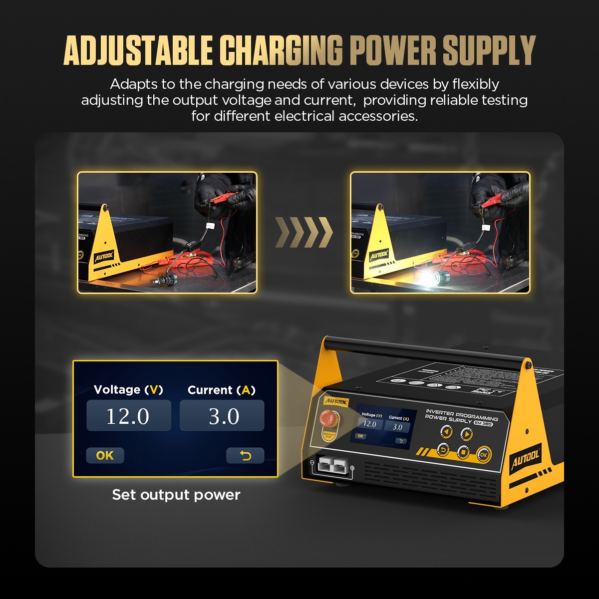 Reprogramming Power Supply ECU Battery Charger Stable +Trolley Cart Rolling Tool