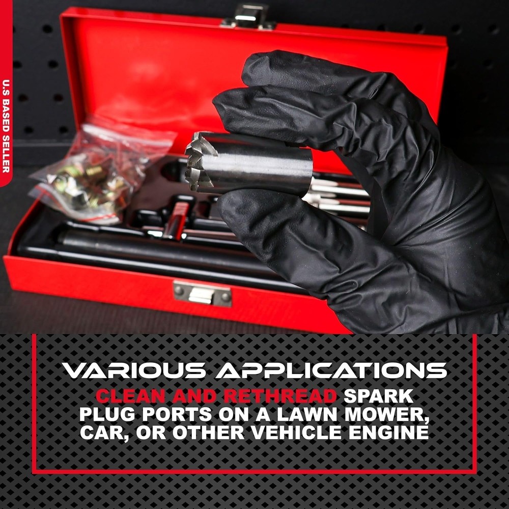 Complete 14mm Rethreading Tool Set for Spark Plug Thread Repair - Heavy Duty