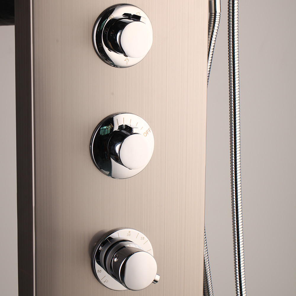 Bathroom Digital Shower Panel Waterfall Rainfall Shower Column Massage Jet Set