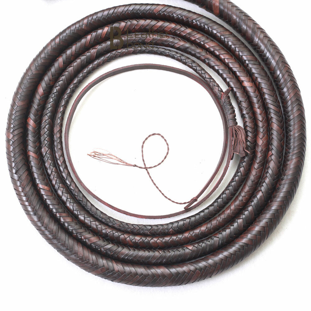 Kangaroo Hide Leather 06 to 16 Foot 12 Plaits Bull Whip Indiana Jones Bullwhip
