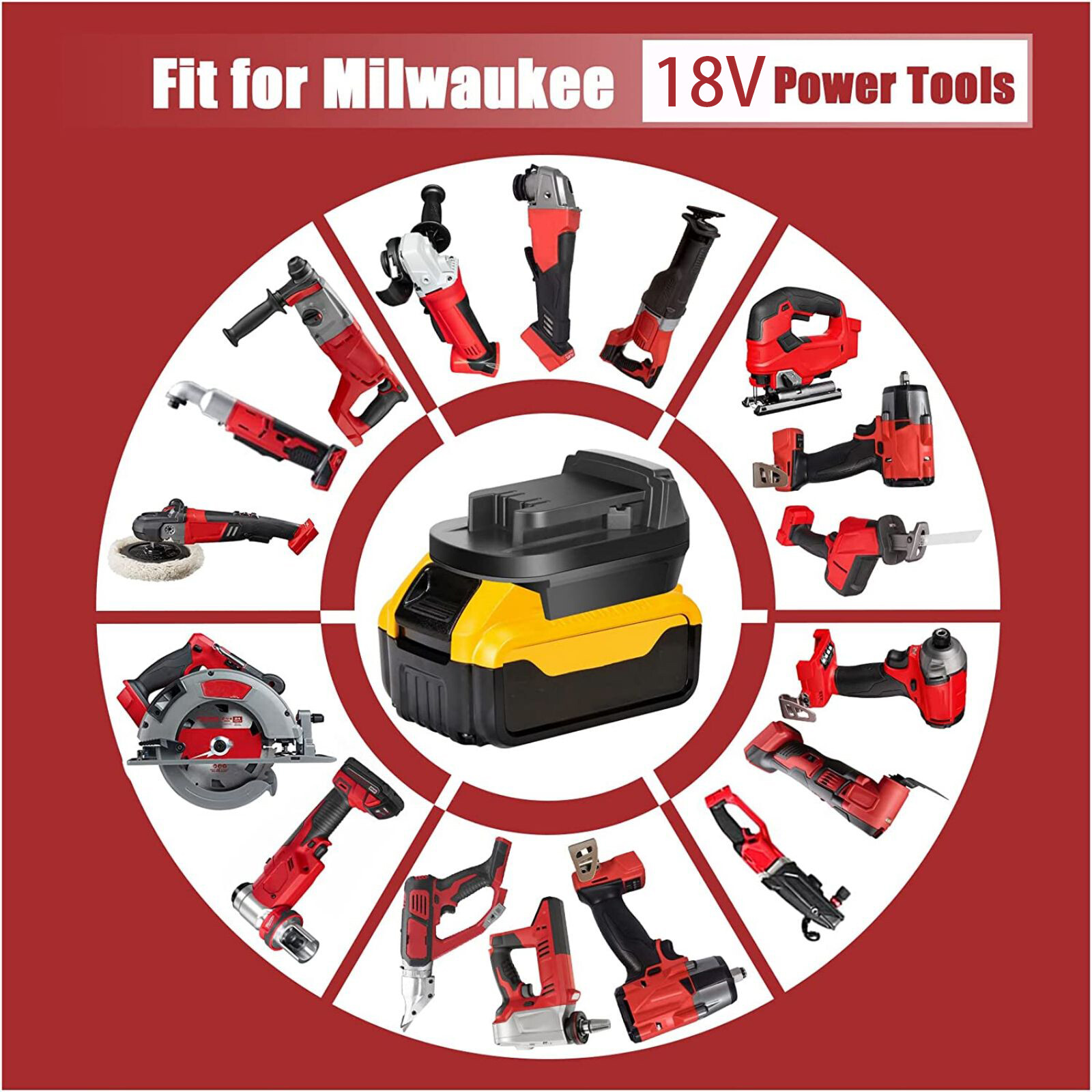Battery Adapter for De walt 20V Li-Ion Batteries Convert to Milwaukee 18V Tools