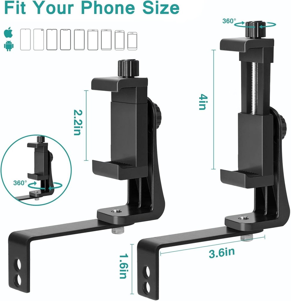 Universal Cell Phone Holder Mount 360° Smartphone Compound Bow Adapter Black