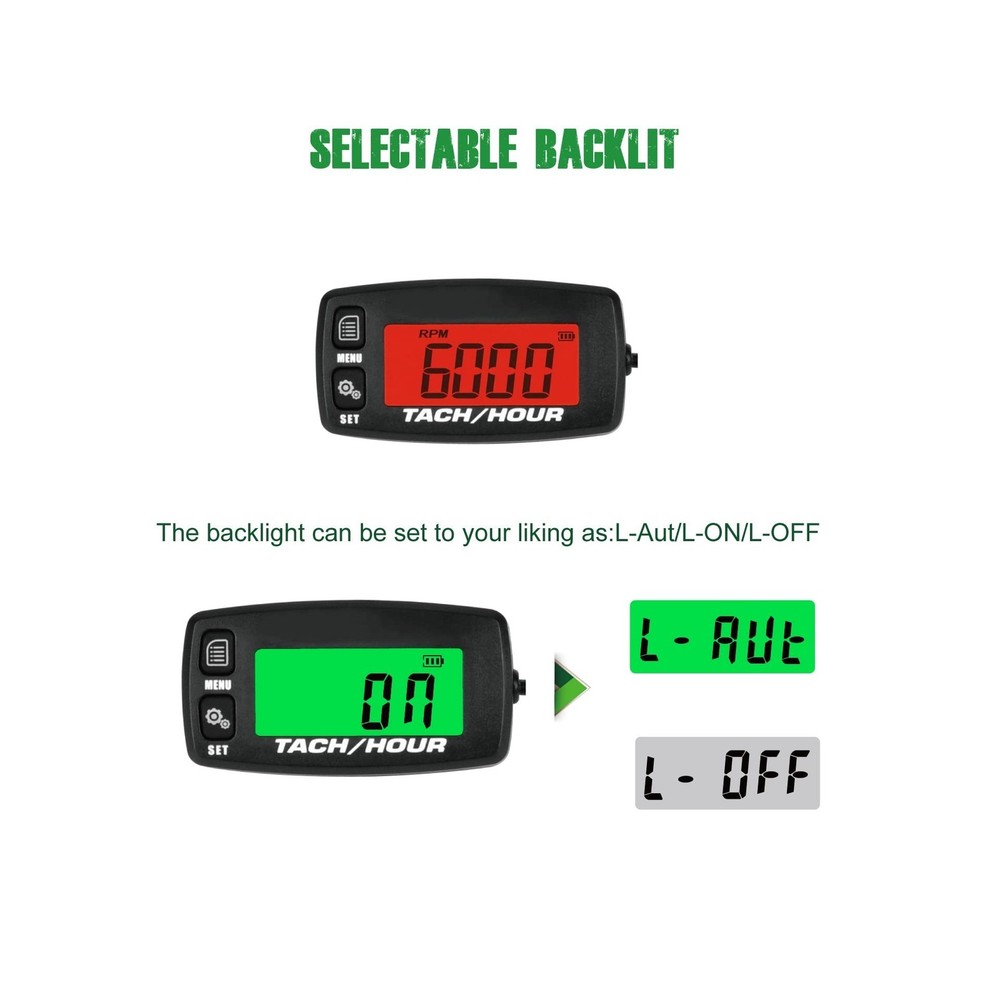 Yooreal Digital Hour Meter Tachometer, Maintenance Reminder Replace... Fast Ship