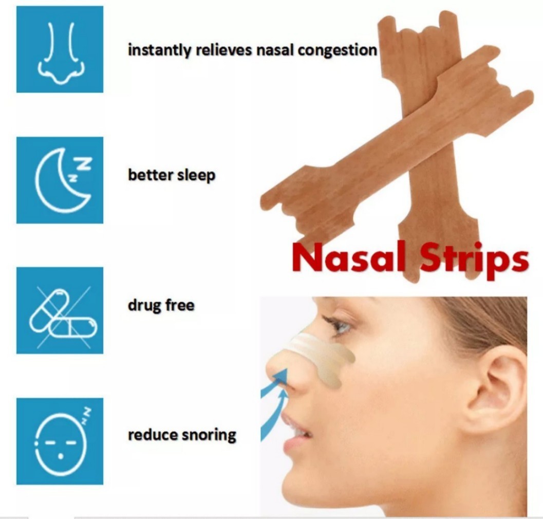 NASAL STRIPS Breathe Nose Better Reduce Snoring Now Apnea Adhesive Right Sleep