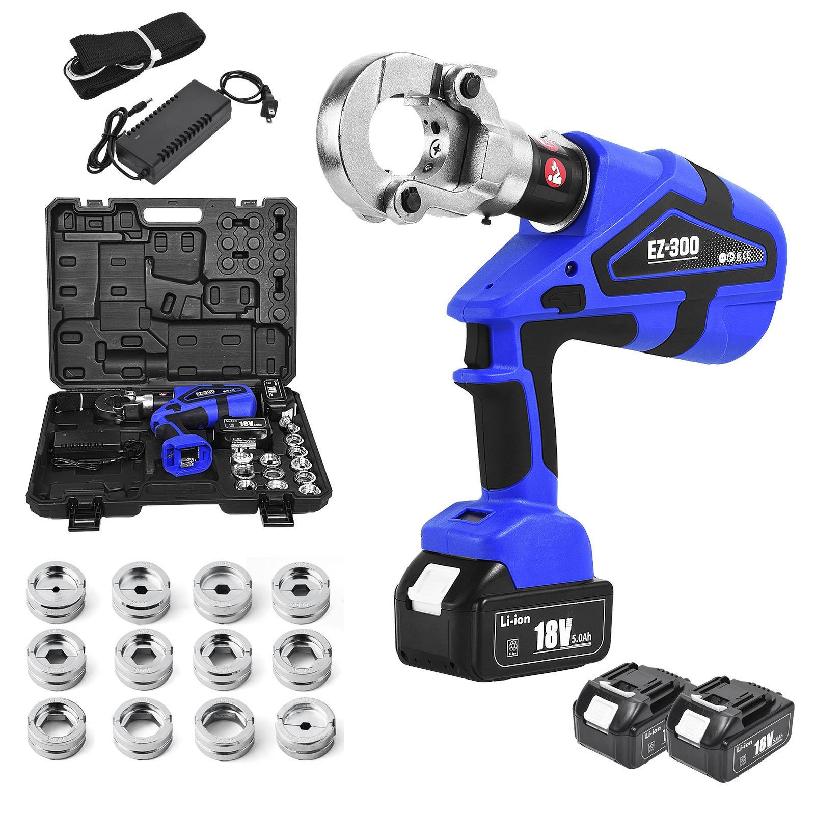 18V Cordless Electric Hydraulic Crimping Tool Electrician Cable Lug Crimper