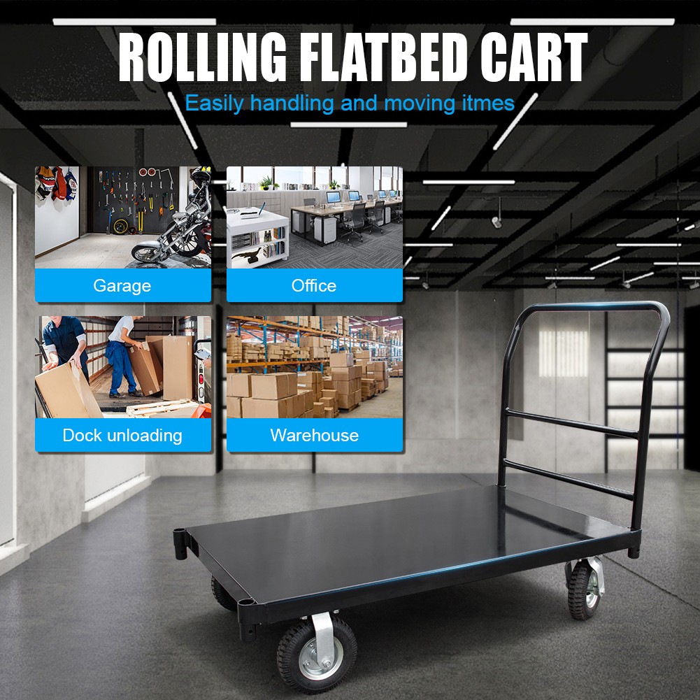 48"x 30" Portable Dolly Steel Platform Truck Industrial Push Cart1000lb Capacity