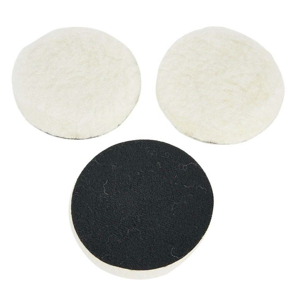 10Pcs/Set 3-Inch Wool Buffing Bonnet-Pad Car Polishing Buffer Hook & Loop POLISH
