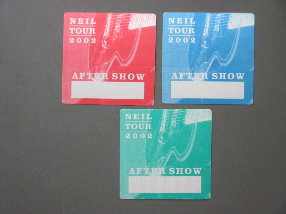 Neil Young backstage pass satin stickers 2002 Tour After Show  - OTTO  !