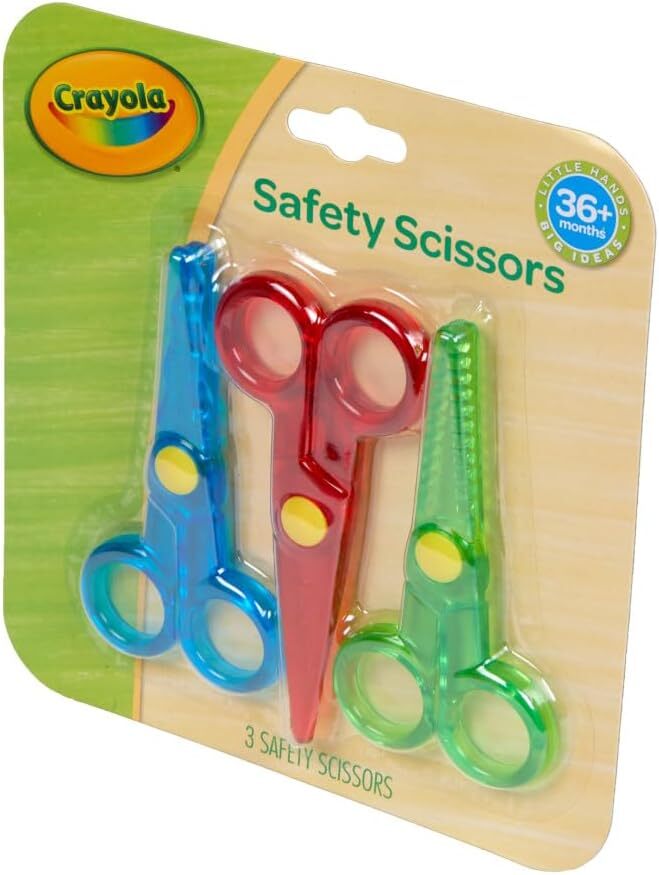Crayola Toddler Safety Scissors (3 Pack), Blunt Tip Training Scissors for Presch