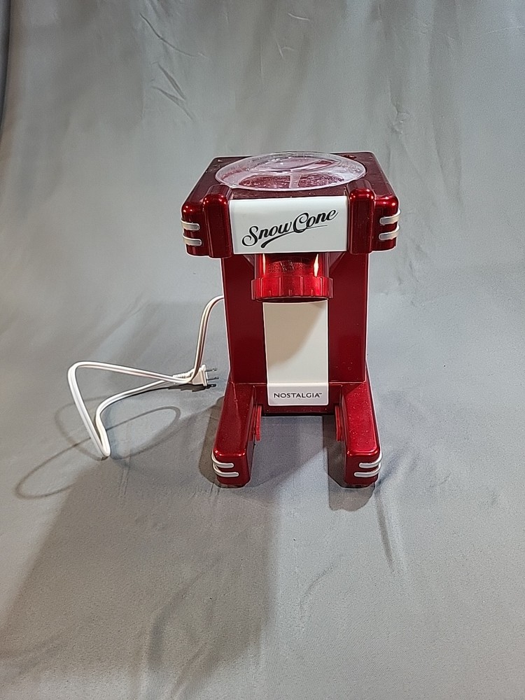 Nostalgia Retro Table-top Red Snow Cone Maker W/ Booklet Missing Cone Holder