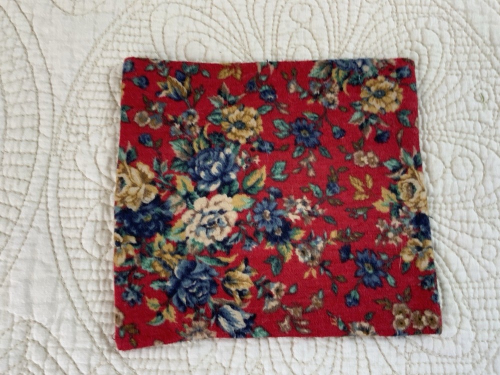 Vintage Patchwork Quilt Small Table Topper, Triangles, Squares, Early Calicos