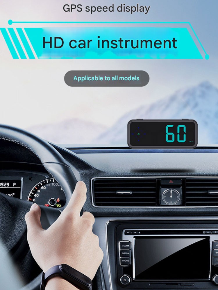 2024 Mini LED Digital Speedometer GPS Car HUD Head Up Display MPH/KMH Universal
