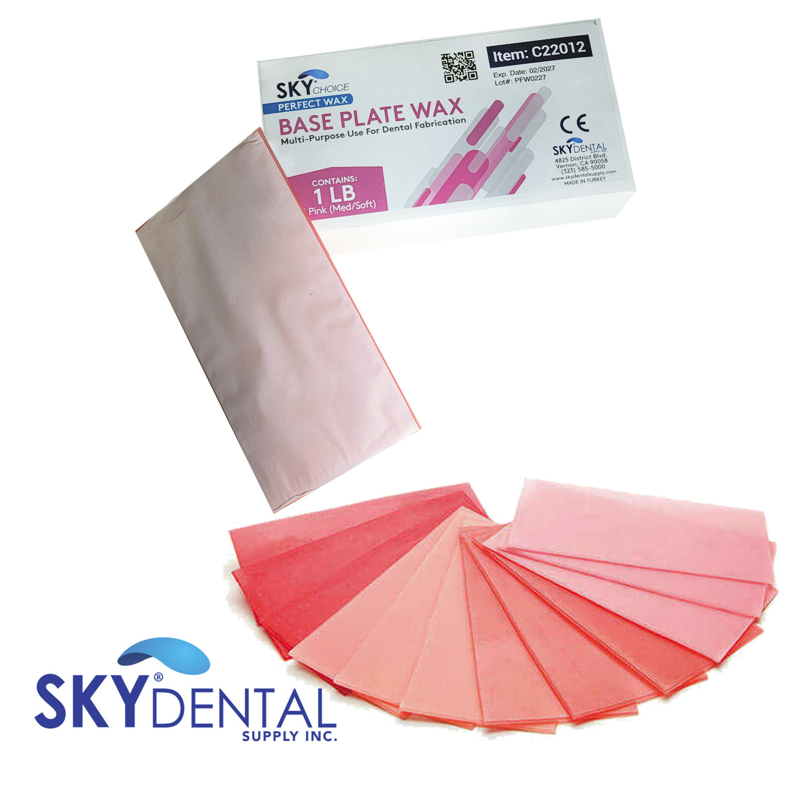 Baseplate Wax Dental Lab Red/Pink Modelling Sheets 1lb/5lb