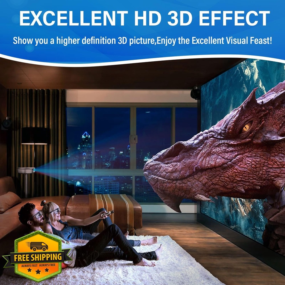 2pk RF 3D Glasses Rechargeable Active Shutter TV Projector