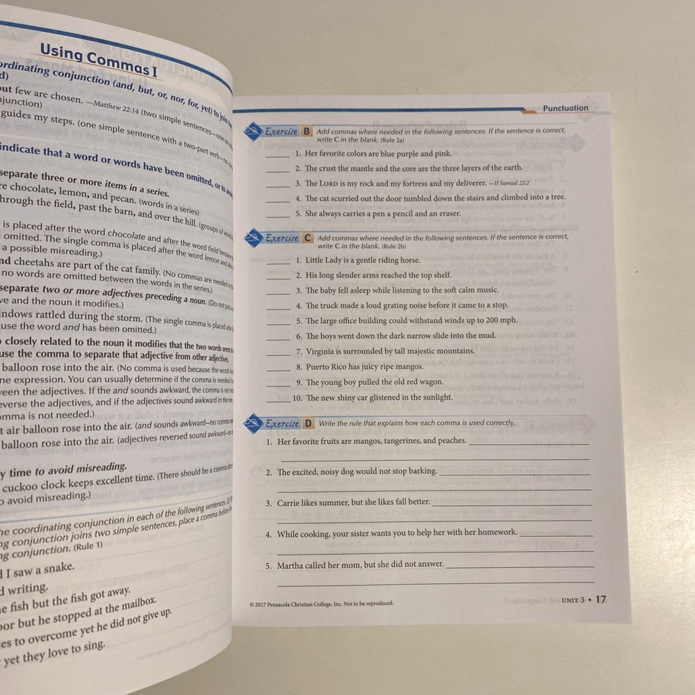 Abeka Grammar & Composition I Work Text Sixth Edition Like New