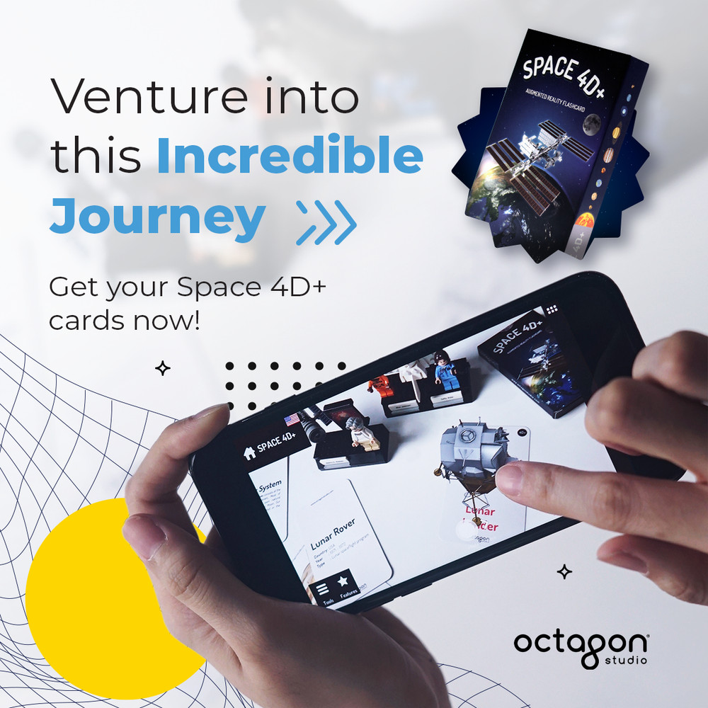 Space 4D+ AR Flashcards | Augmented Reality Learning Cards for Kids | STEM Gift