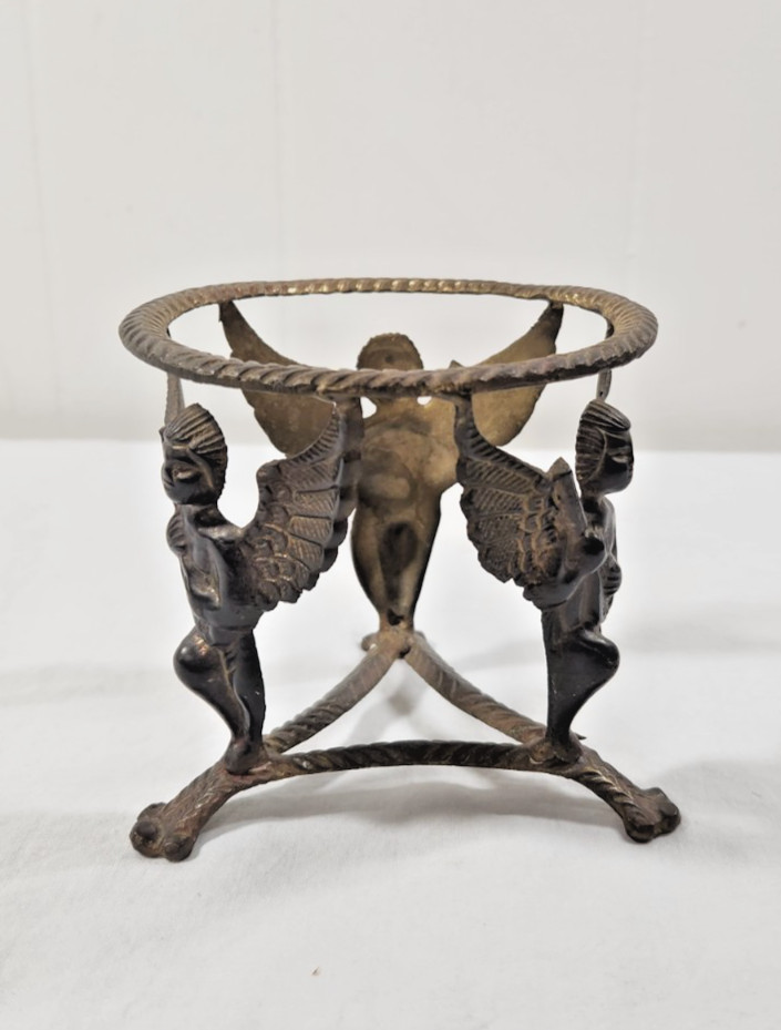 MCM Vintage Brass Plant Stand, Angels, Bowl Caddy, Pot Holder, Orb Cradle