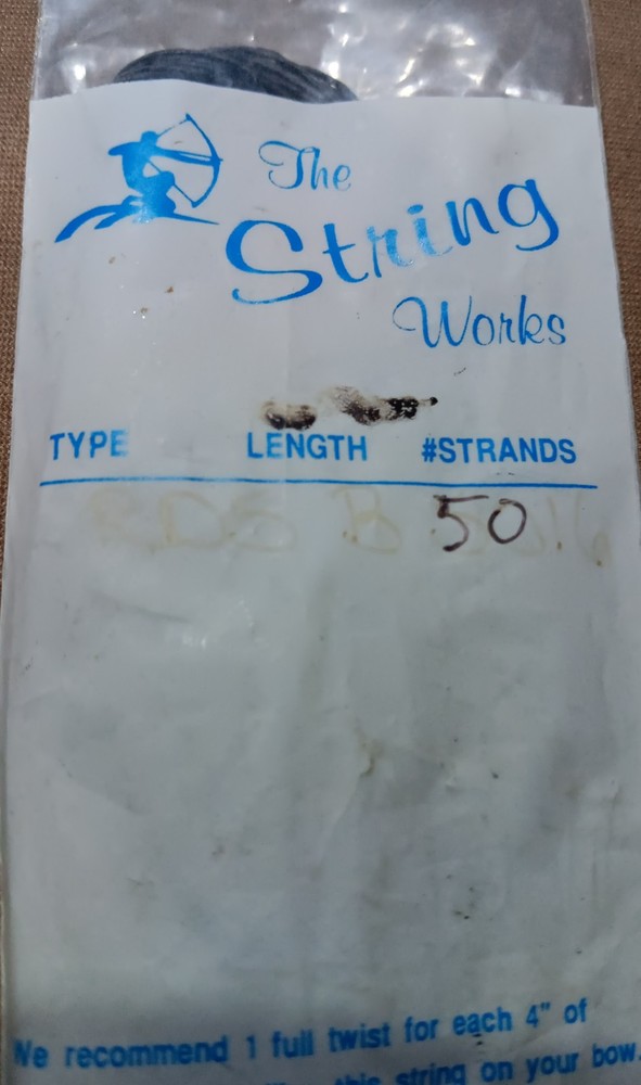 New The String Works Bow String Cable RD5 B Black 50 in 16 Strands!
