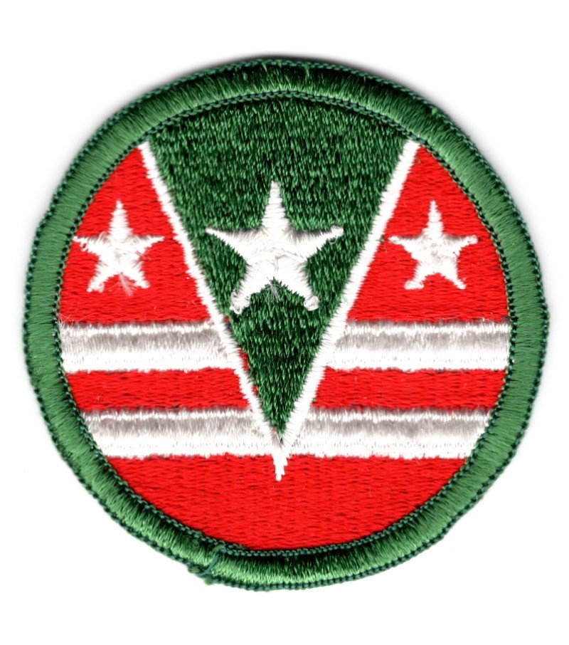 Army Patch: 124th Army Reserve Command, light green merrowed edge