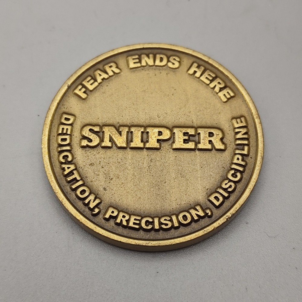Fear Ends Here Dedication Precision Discipline Challenge Coin
