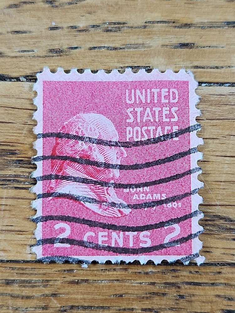 US Stamp John Adams 2c Used Wave Cancel