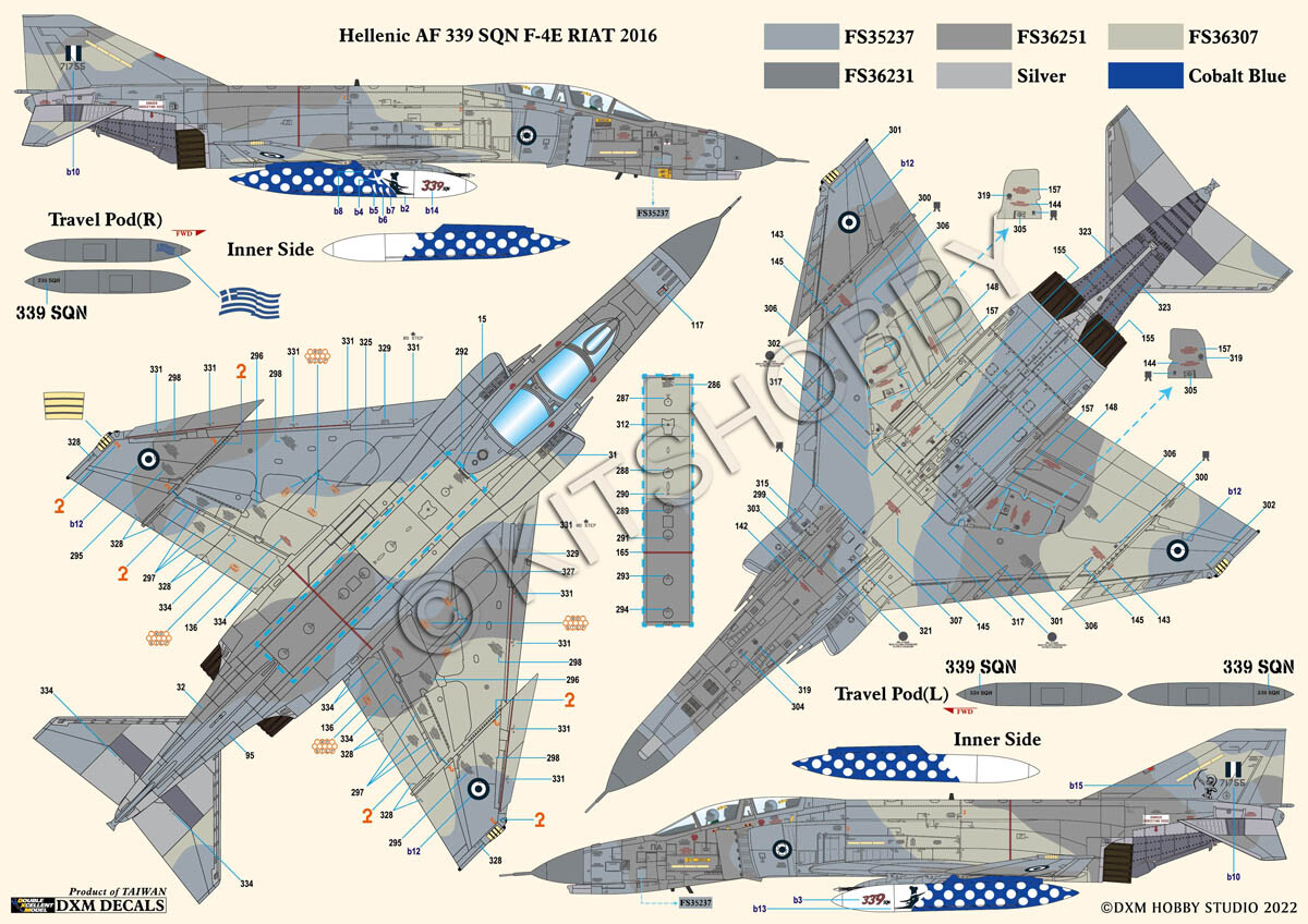DXM decal 1/48 HAF & IRIAF F-4E / RF-4E Phantom Collection 2