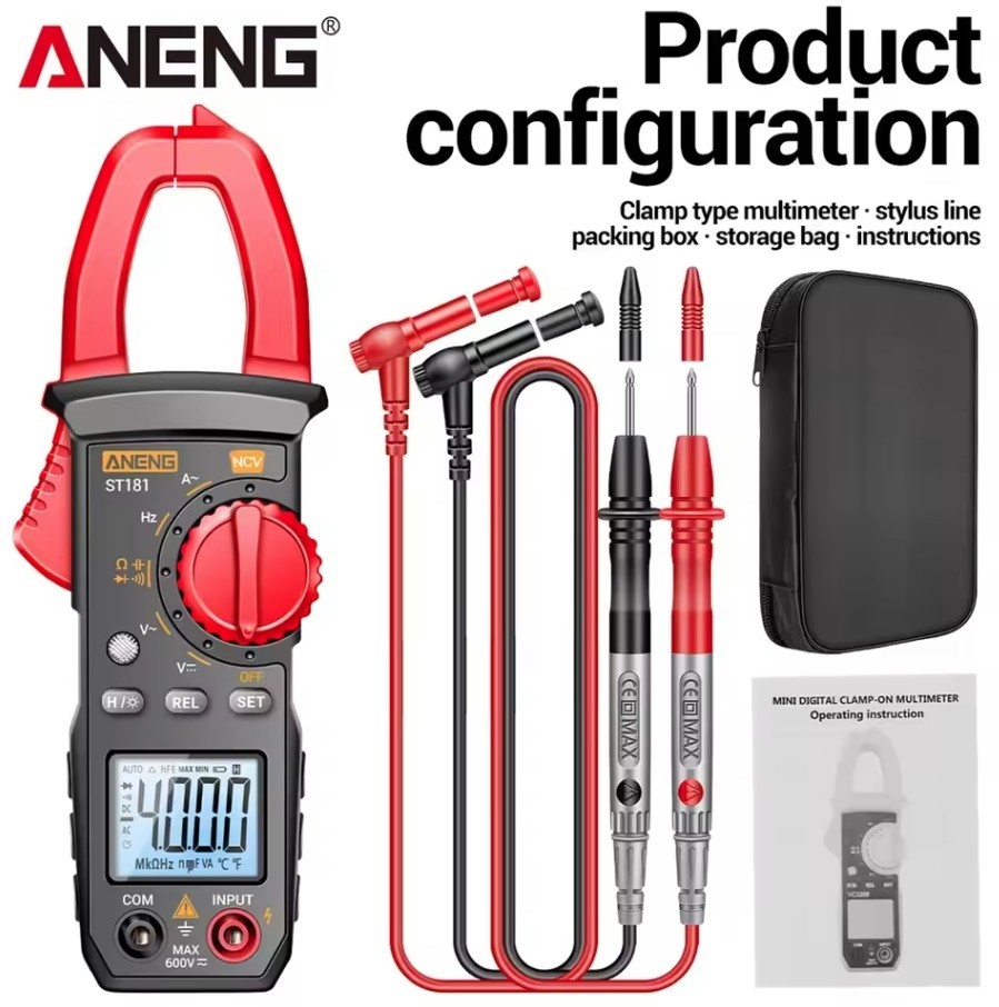 Digital Multimeter Tester AC DC Volt Ohm Amp Clamp Meter Auto Range LCD Handheld