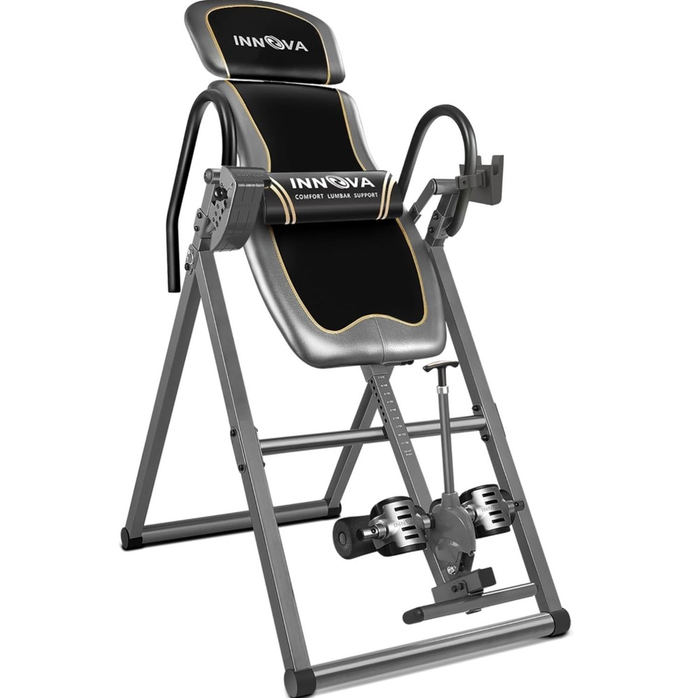 Inversion Table Heavy Duty Adjustable Headrest Reversible Ankle Holders up to...
