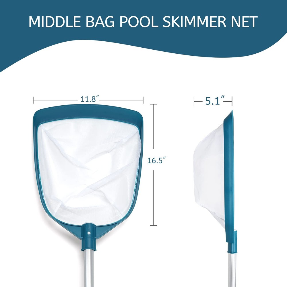 POOLWHALE Upgrades Swimming Pool Leaf Net Skimmer Rake with Adjustable Alumin...