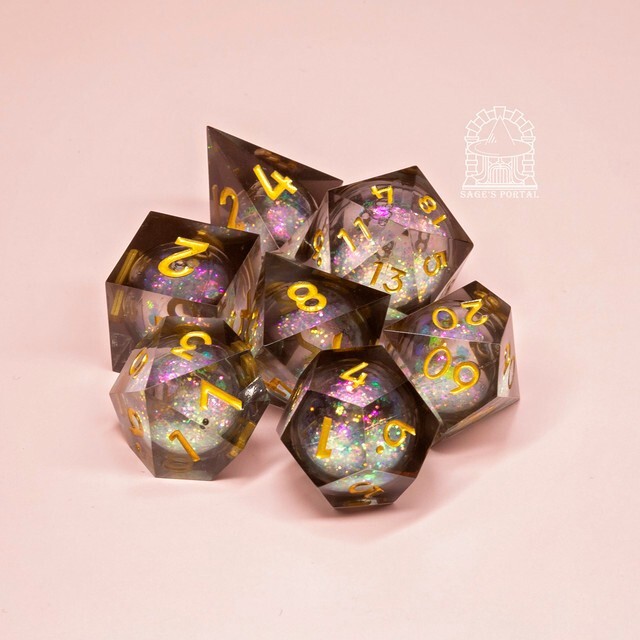 Sage's Spirits - Nether Spirits Liquid Core Sharp Edge Resin Dice Set